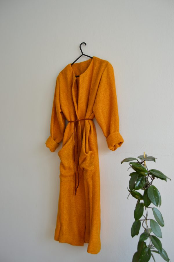 Spring orange slow fashion coat or cardigan Prague