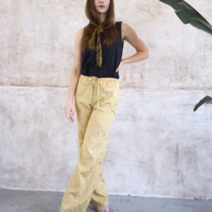 Žluté zvonové slow fashion kalhoty Praha